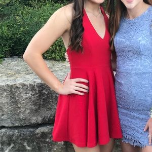 Red skater dress